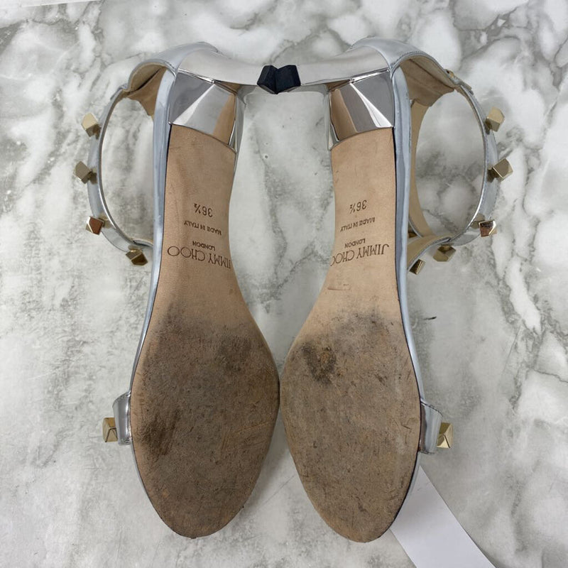 JIMMY CHOO WOMEN'S HEELS silver gold 36.5