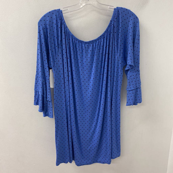 IN EVERY STORY WOMEN'S PLUS TOP blue black 1X