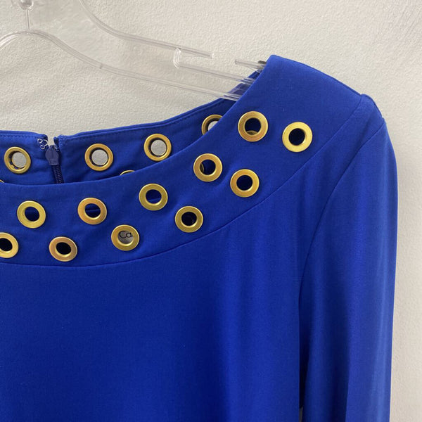 CALVIN KLEIN WOMEN'S DRESS blue gold 12