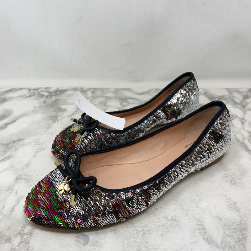 KATE SPADE WOMEN'S FLATS silver black multi 10