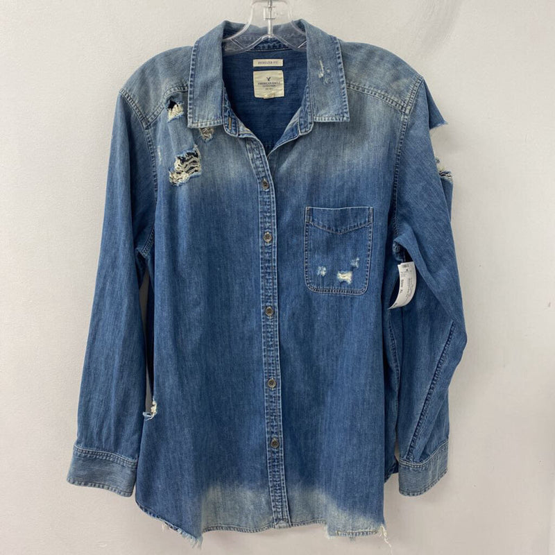 AMERICAN EAGLE WOMEN'S BLOUSE/SHIRT blue XL