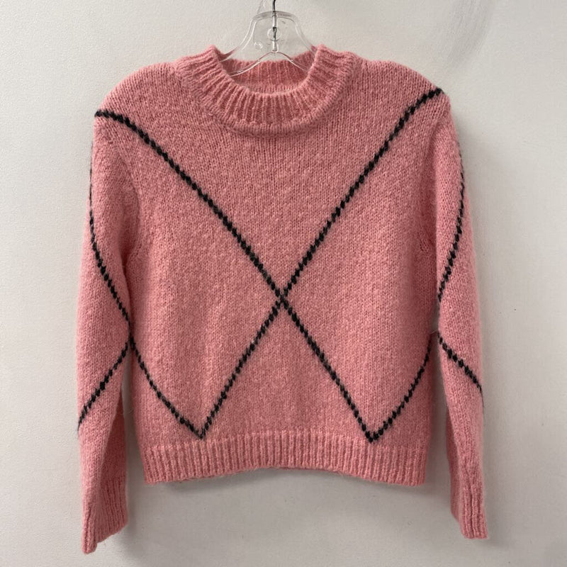 SANDRO WOMEN'S SWEATER pink black mix S
