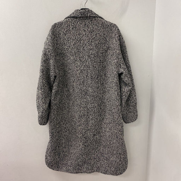 H&M WOMEN'S COAT black white mix S