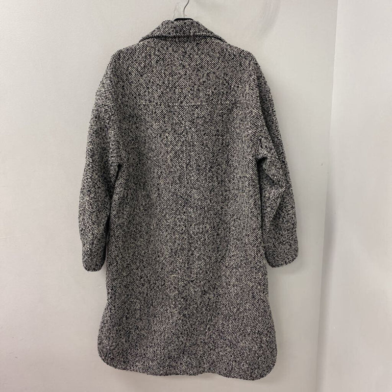H&M WOMEN'S COAT black white mix S