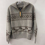 ROOTS WOMEN'S SWEATER grey brown mix L