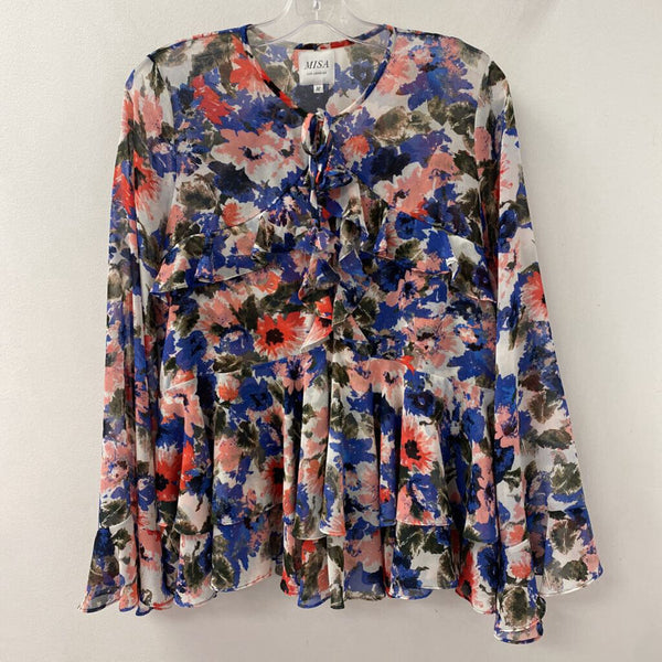 Misa WOMEN'S TOP blue pink white mix M
