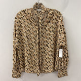 SANDRO WOMEN'S BLOUSE/SHIRT beige black brown mix M