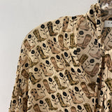 SANDRO WOMEN'S BLOUSE/SHIRT beige black brown mix M