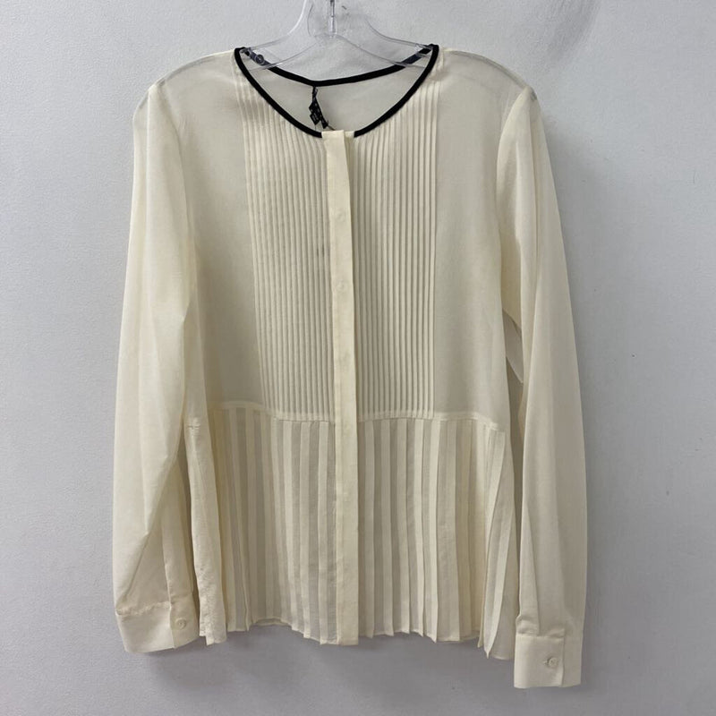 THEORY WOMEN'S BLOUSE/SHIRT cream black M