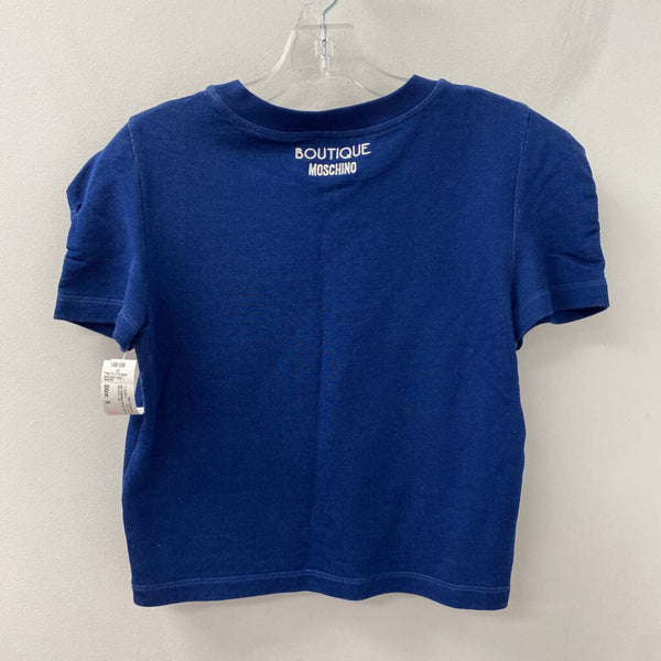 BOUTIQUE MOSCHINO WOMEN'S T-SHIRT navy white mix S