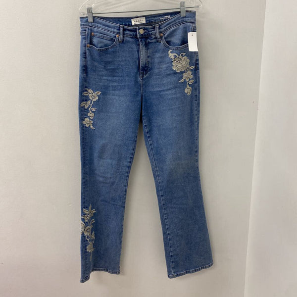 nicole miller new york WOMEN'S JEANS blue white 10