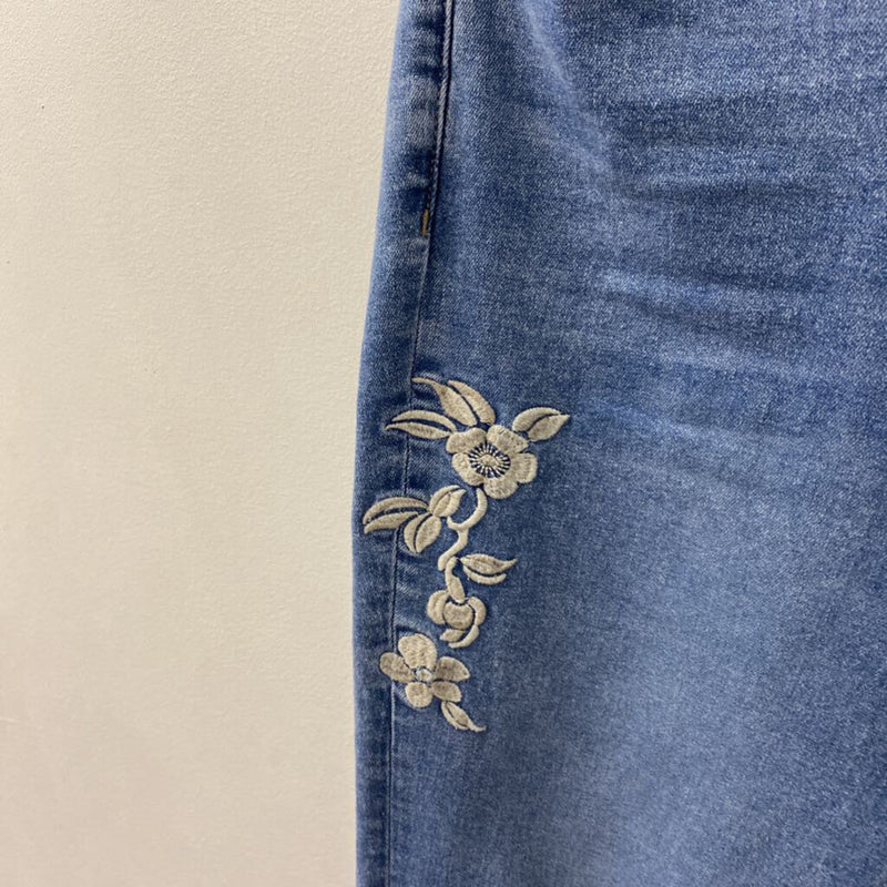 nicole miller new york WOMEN'S JEANS blue white 10