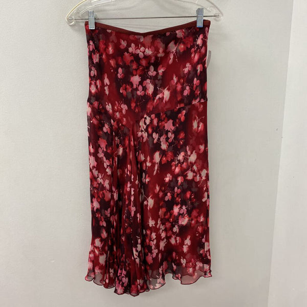 DIANE von FURSTENBERG WOMEN'S SKIRT red floral 6