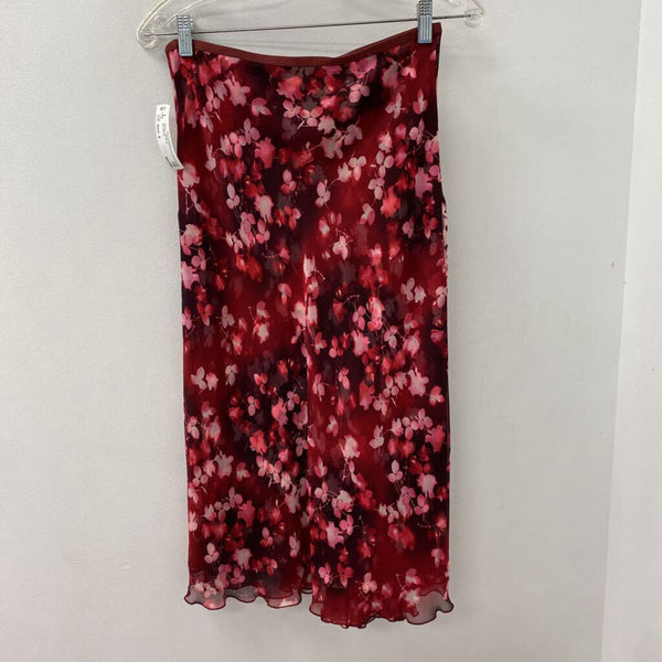 DIANE von FURSTENBERG WOMEN'S SKIRT red floral 6