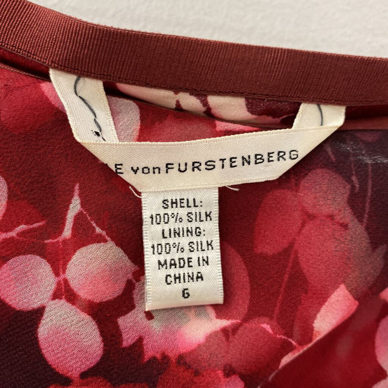 DIANE von FURSTENBERG WOMEN'S SKIRT red floral 6