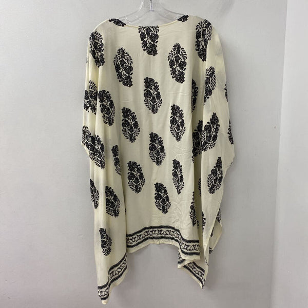 WOMEN'S KIMONO/DUSTER cream black L