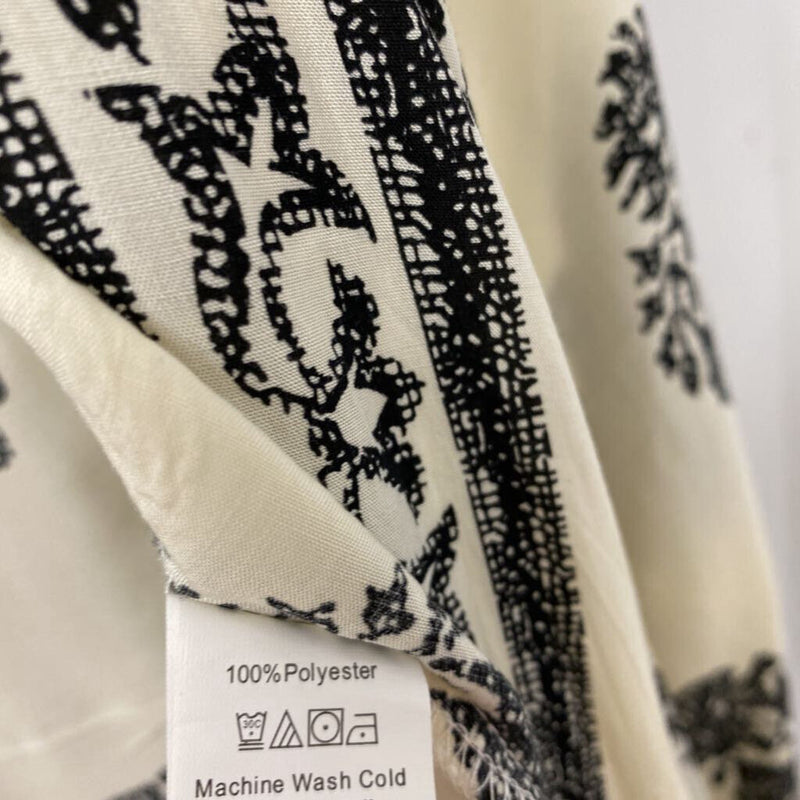 WOMEN'S KIMONO/DUSTER cream black L