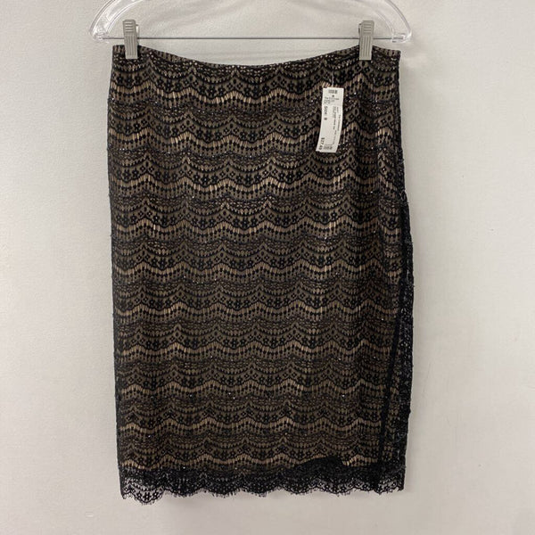 ANN TAYLOR WOMEN'S SKIRT black tan 8