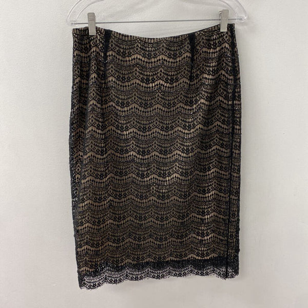 ANN TAYLOR WOMEN'S SKIRT black tan 8