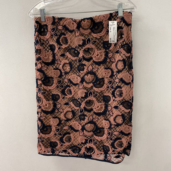 ANN TAYLOR WOMEN'S SKIRT pink navy tan 8