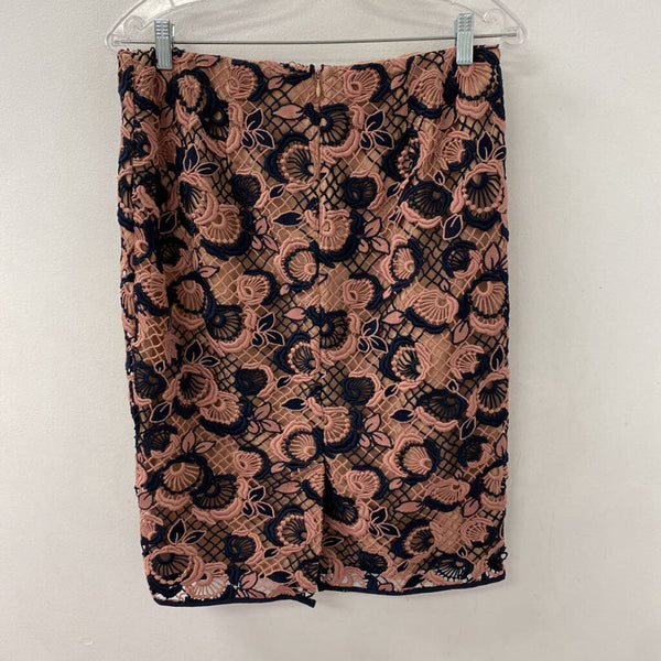 ANN TAYLOR WOMEN'S SKIRT pink navy tan 8