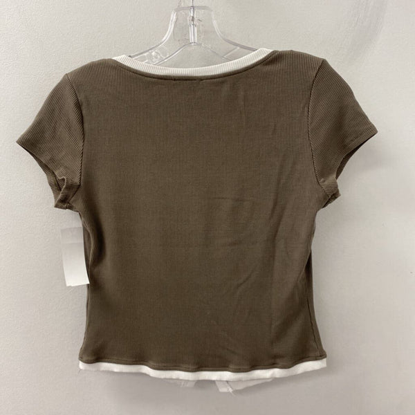 DYNAMITE WOMEN'S TOP brown white M