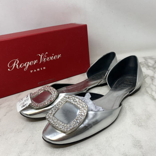 ROGER VIVIER WOMEN'S FLATS silver 39