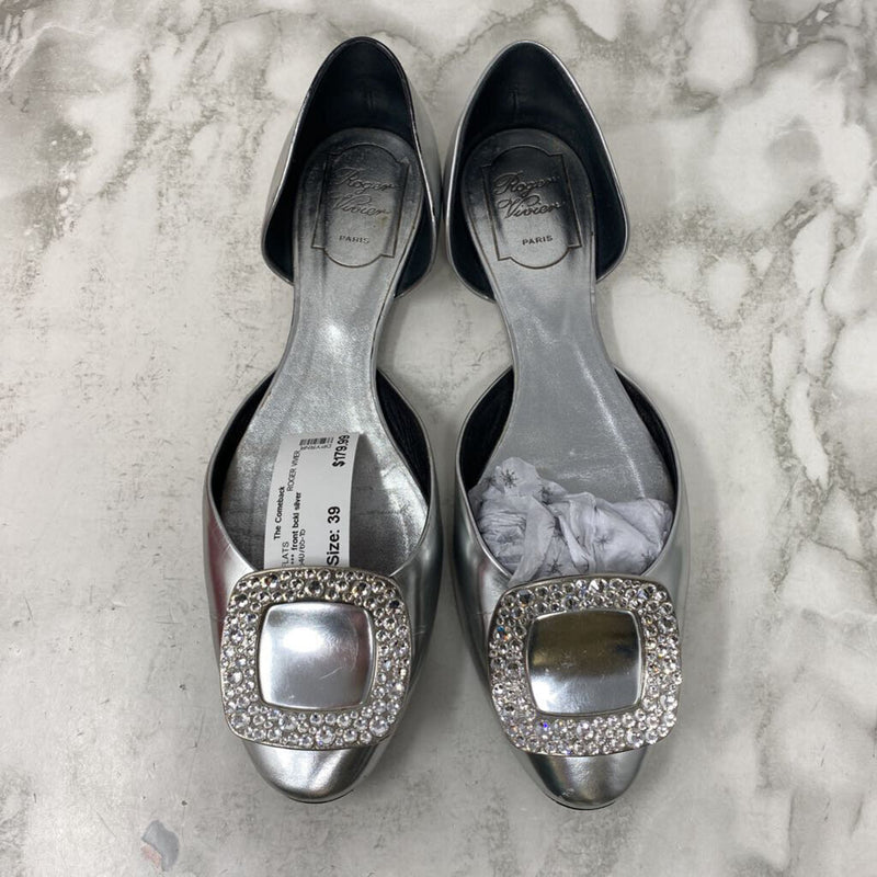 ROGER VIVIER WOMEN'S FLATS silver 39