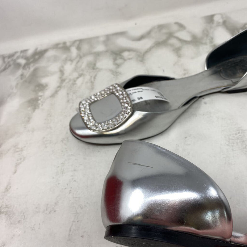 ROGER VIVIER WOMEN'S FLATS silver 39