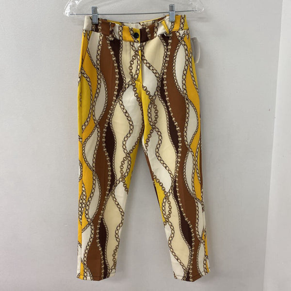 Venti6 WOMEN'S PANTS white yellow brown S