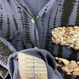 made in Italy WOMEN'S BLOUSE/SHIRT blue black print M