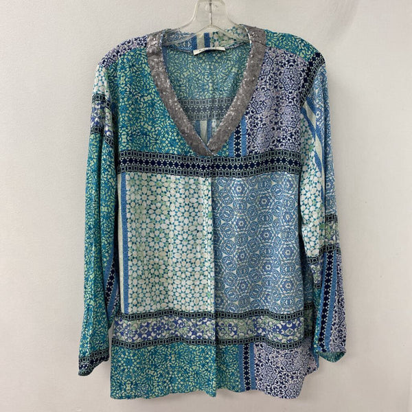 betty barclay WOMEN'S PLUS TOP blue green silver 20