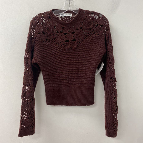 ZARA WOMEN'S SWEATER burgundyu S