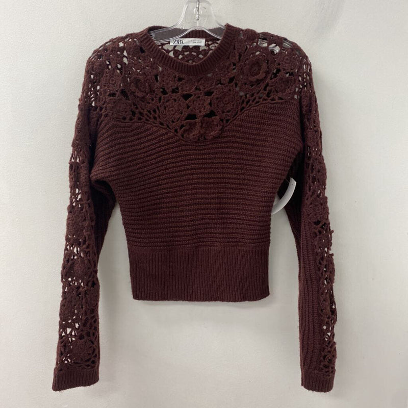 ZARA WOMEN'S SWEATER burgundyu S