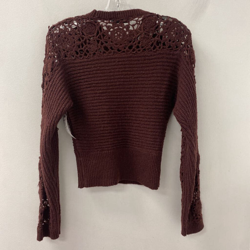 ZARA WOMEN'S SWEATER burgundyu S