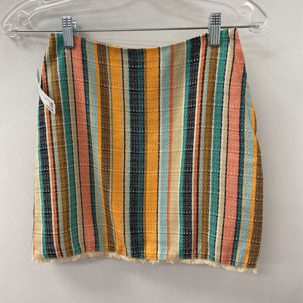 H&M WOMEN'S SKIRT orange beige multi 2