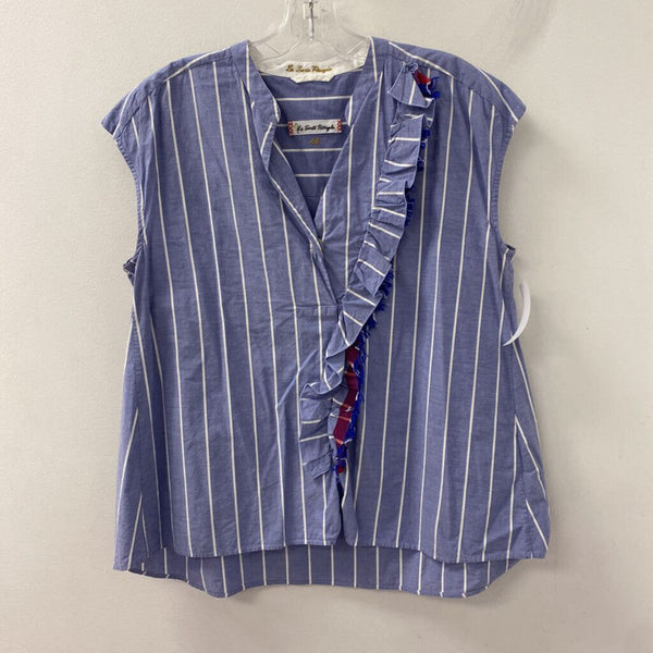 WOMEN'S BLOUSE/SHIRT blue white L/46