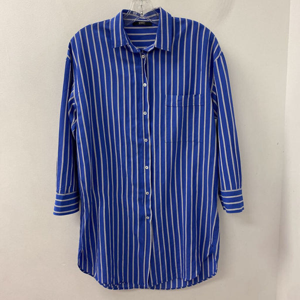 SEVENTY WOMEN'S BLOUSE/SHIRT blue white M/L