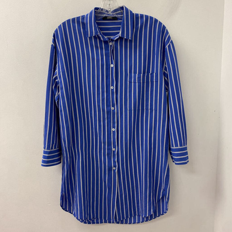 SEVENTY WOMEN'S BLOUSE/SHIRT blue white M/L