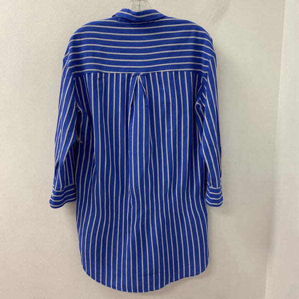 SEVENTY WOMEN'S BLOUSE/SHIRT blue white M/L