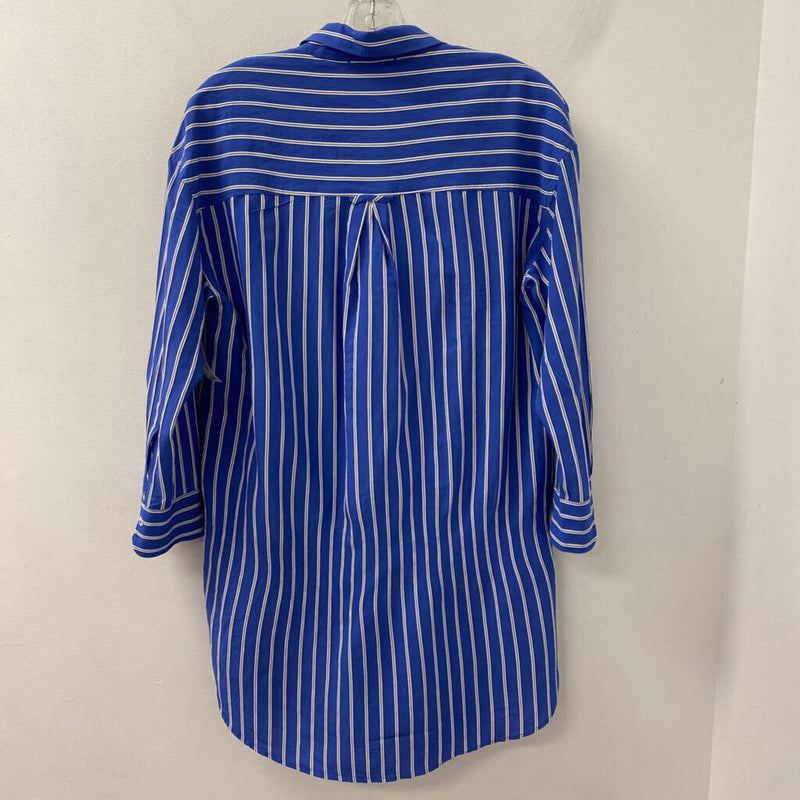 SEVENTY WOMEN'S BLOUSE/SHIRT blue white M/L