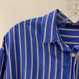 SEVENTY WOMEN'S BLOUSE/SHIRT blue white M/L