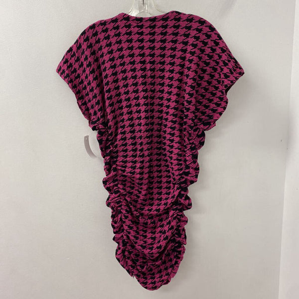 ZARA WOMEN'S DRESS pink black houndstooth M