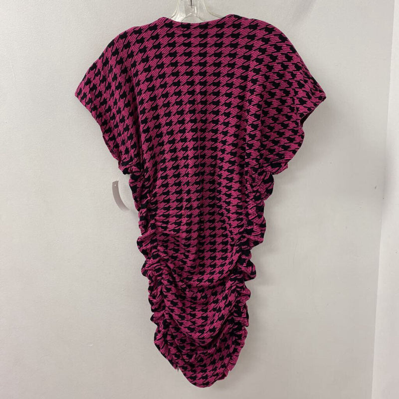ZARA WOMEN'S DRESS pink black houndstooth M