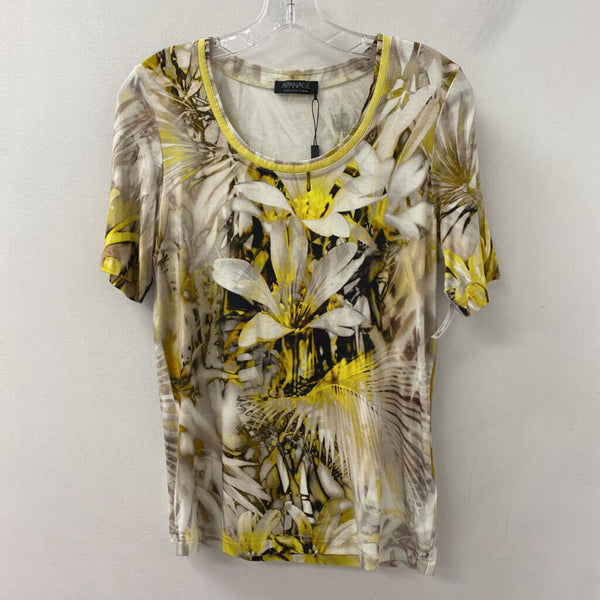 APANAGE collection WOMEN'S T-SHIRT YELLOW WHITE BROWN 10