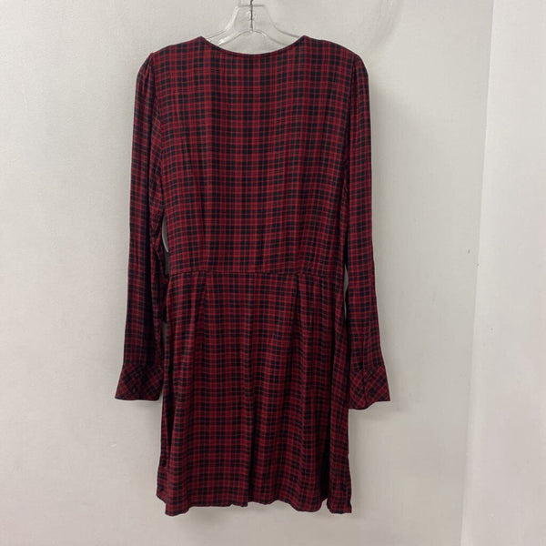 SANCTUARY WOMEN'S DRESS red black plaid 8