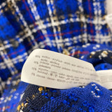 ZARA WOMEN'S BLAZER/JACKET royal blue plaid S