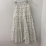 Hill House WOMEN'S SKIRT white pink green mix S