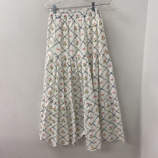 Hill House WOMEN'S SKIRT white pink green mix S