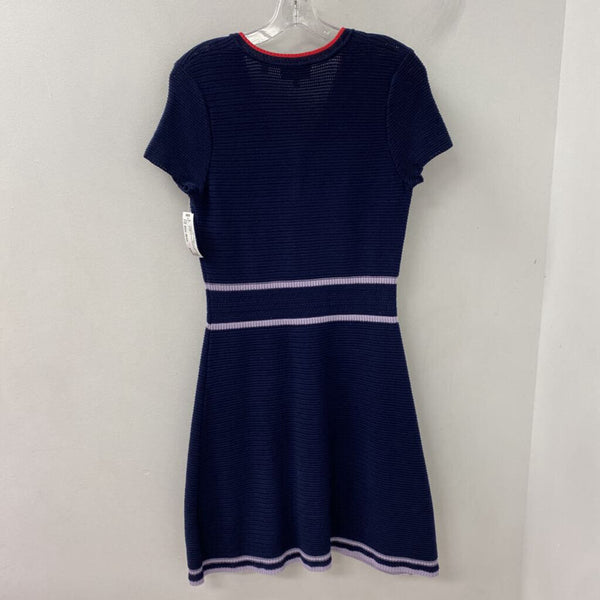 EMPORIO ARMANI WOMEN'S DRESS navy purple coral mix M/44